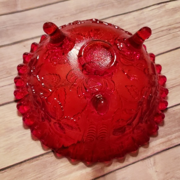 Vintage Red Rose bowl L E Smith co - Picture 5 of 8